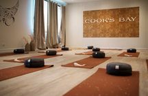 Air-conditioned studio yoga class at Cooks Bay Hotel and Suites