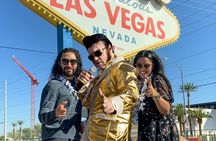 Gold Elvis Wedding or Vow Renewal at Las Vegas Sign
