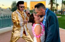 Gold Elvis Wedding or Vow Renewal at Las Vegas Sign