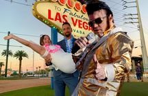 Gold Elvis Wedding or Vow Renewal at Las Vegas Sign
