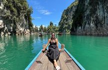 Khao Sok Cheow Lan Lake Bamboo Rafting and Elephant Bathing Tour