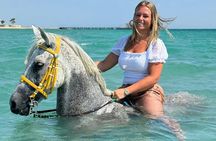 Hurghada: Horseback riding tour Desert & Beach with swimming
