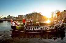 Amsterdam Sunset Canal Cruise with Live Guide and Open Bar