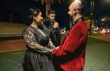 Goth Wedding or Vow Renewal at Vegas Sign with Props and Photos