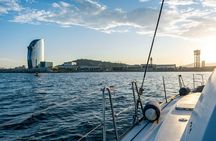Sunset sailing in Barcelona with wine and tapa