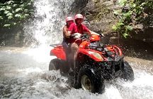 ATV Quad Bike Kuber Through Waterfall, Tunnel And Rice Field