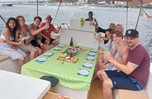 Private boat tour Giardini Naxos Taormina with platter and wine