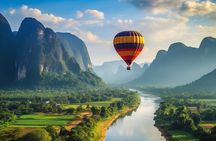 Vang vieng Shared Tour:Longtail boat,Hot Air Balloon,pick-up