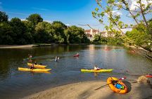 Paddling on the Danube river branch in Bratislava