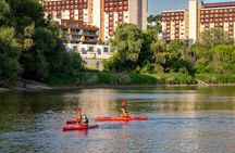 Paddling on the Danube river branch in Bratislava