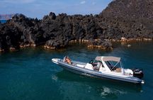 Island hopping (Santorini & Ios)on a private motorboat 