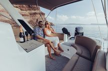 Island hopping (Santorini & Ios)on a private motorboat 