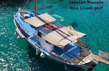 Wooden Boat from Piso Livadi, Blue Lagoon ,Antiparos, Sea Caves
