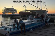 Paros Half Day Wooden Boat Sea Tours in Parikia Bay or Sunset