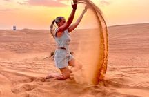 Morning Desert Safari with Falcon Photo and Sand Boarding