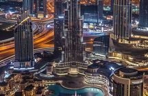 Dubai Burj Khalifa Sunset View at the Top with Fountain Show
