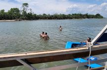Private Tiki Boat Beach from Tybee Island Swim and Chill