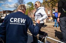 Amsterdam Open Boat Cruise with Live Guide and Two Drinks 