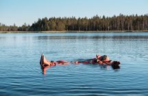 Daytime Arctic Autumn Lake Floating in Rovaniemi Small Group