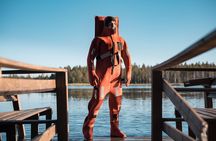 Daytime Arctic Autumn Lake Floating in Rovaniemi Small Group