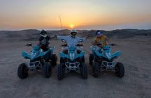Quad biking in Agafay desert at sunset 