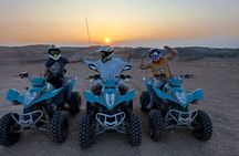 Quad biking in Agafay desert at sunset 