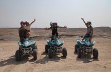 Quad biking in Agafay desert at sunset 
