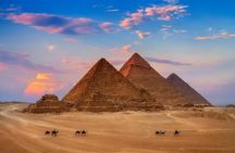 Pyramids of Giza and the Egyptian museum from hurghada