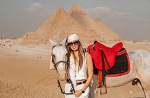 Giza pyramids jumping horse photoshoot 