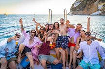 Aperitif on a boat at sunset 