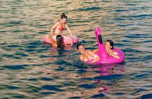Aperitif on a boat at sunset 