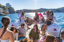Aperitif on a boat at sunset 
