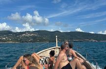 Boat ride from Riomaggiore with stop for swimming and local wine.