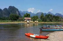 Vang vieng Shared Tour:Longtail boat,Hot Air Balloon,pick-up
