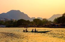 Vang vieng Shared Tour:Longtail boat,Hot Air Balloon,pick-up