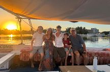 Amazing sunset felucca in luxor 