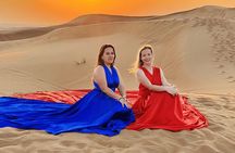 Dubai Desert Safari & Flying Dress Photoshoot in Desert”