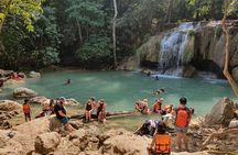 Erawan Waterfall Tiger Cave Temple and Cafe Private Tour