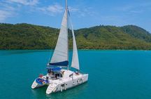 Coral Racha Sunset by Sailing Catamaran