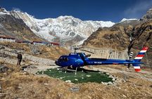 Landing Helicopter at Annapurna base camp from Pokhara tour