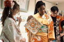 Silk Kimono Gift & Dressing Tea Ceremony Samurai Show Calligraphy