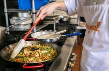 Market Tour & Paella Cooking With Wine in Central Barcelona