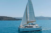 Santorini Gold Catamaran Cruise with BBQ, Drinks and Hotel Pickup