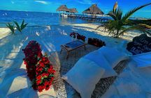 romantic picnic with a view of the caribbean sea
