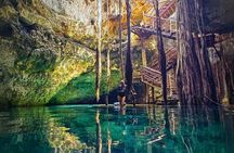 Quick Getaway Cave Expedition and Cenotes Swim from Merida
