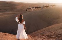 Private Agafay Evening Dinner show sunset camels or Quads bikes