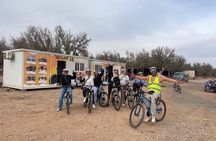 Cycling in marrakesh desert 