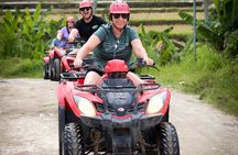 ATV Quad Bike Kuber Through Waterfall, Tunnel And Rice Field