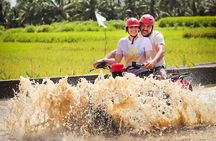 ATV Quad Bike Kuber Through Waterfall, Tunnel And Rice Field