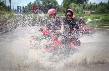 ATV Quad Bike Kuber Through Waterfall, Tunnel And Rice Field